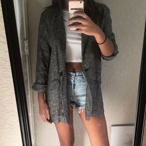 Gray linen blazer